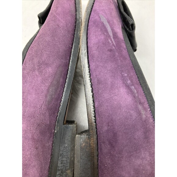 Kenneth Cole ITALY Purple Suede Leather Flats Slip On Loafers Bow EU 39.5 US 8.5 - Picture 11 of 13